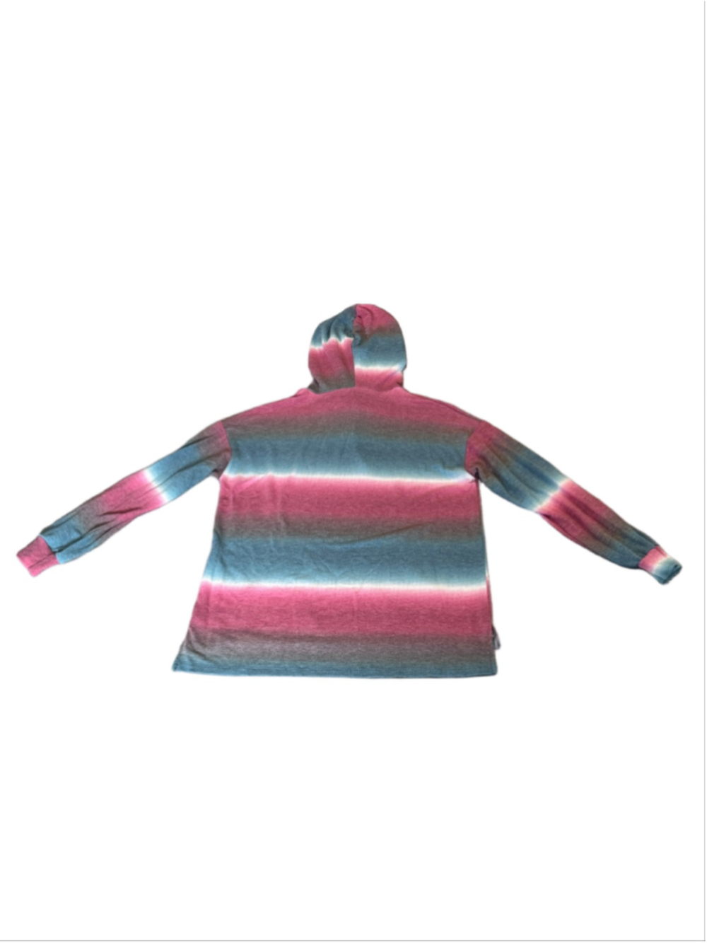 White Birch Cotton Candy Split Hem Oversized Striped Hoodie Sweatshirt